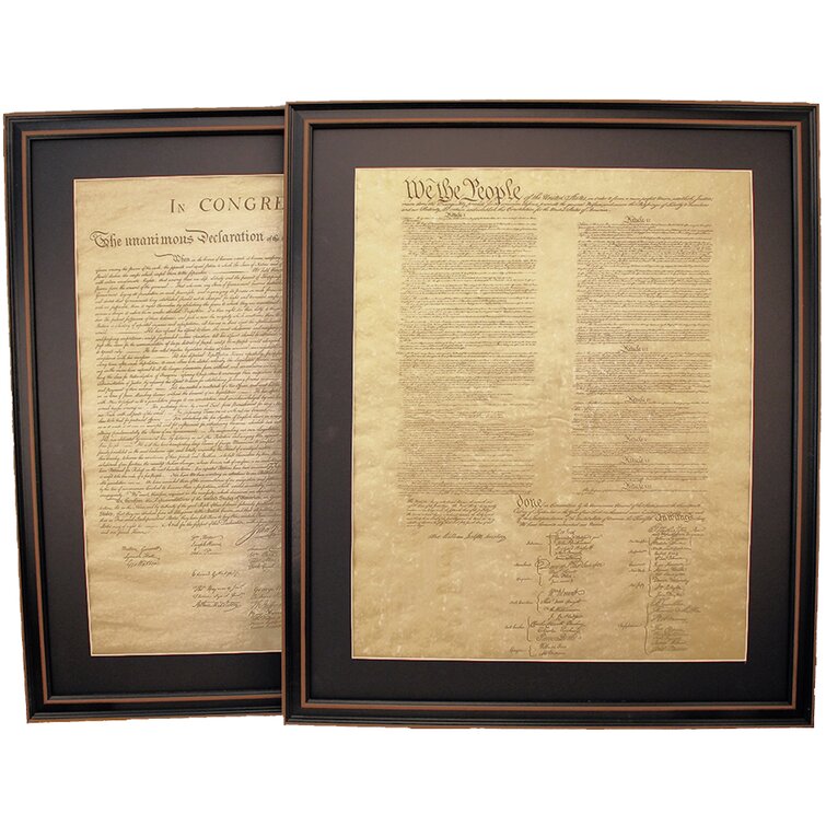 Constitution And Declaration Of Independence - 2 Piece Picture Frame  Textual Art